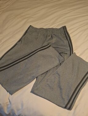 Mens Adidas Gray Straight Leg Athletic Pants